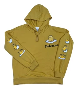 GUDETAMA Sanrio Jumper Hoodie Yellow 2023 Lazy Egg sigh...not today Size 16 - Foto 1 di 13