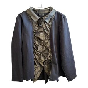 Nicola Waite Size 6 20 22 3XL Black Olive Green Unstructured Jacket - Picture 1 of 12