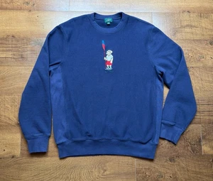 J Crew Sweatshirt Herren Large Navy Heritage 14 Unzen Fleece bestickt Ruderer Hund - Bild 1 von 8