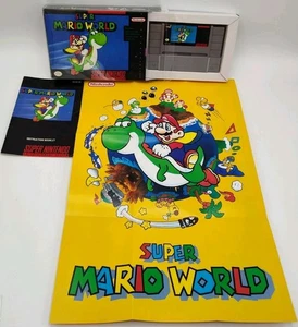 Super Mario World - (SNES, 1991) *VGC mit Handbuch + Poster + Case Protector* LESEN! - Bild 1 von 24