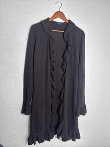Cardigan Chaps donna XL marrone cotone nylon viscosa angora - Foto 1 di 15