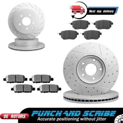 Front & Rear Disc Rotors + Ceramic Brake Pads Kit for Nissan Murano - Image 1 of 4