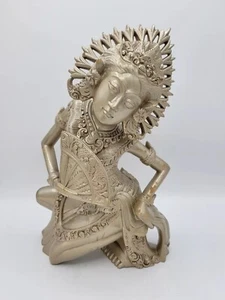 Vintage Art Deco Bali Wood Sculpture Carving Dancer Wooden Indonesian - Picture 1 of 11