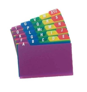 Oxford Card Dividers/Guides Poly 3"X5" A-Z Assorted Color School Office USA Made - Picture 1 of 1