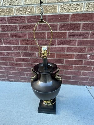 Vintage-RARE Stonegate Koi Handle Urn Style Lamp Oxidized Finish 31”H No Shade - Image 1 of 4