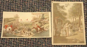 c1880s small atractive prints - deer hunt, and puppet show - Picture 1 of 1