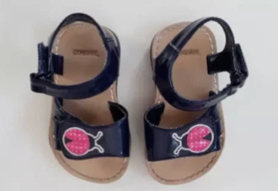 GYMBOREE Baby Girls Ladybug Sandals Size 4 Blue Pink - Image 1 of 4