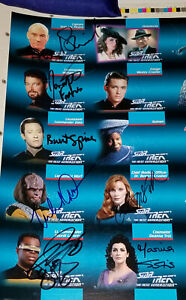 1992 Impel Star Trek Uncut Sheet Cast Signed PATRICK STEWART JONATHAN FRAKES BAS
