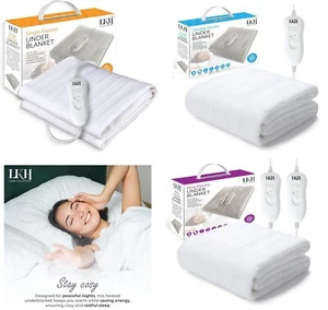 ELECTRIC HEATED BLANKET UNDERBLANKETS SINGLE KING DOUBLE UNDER BLANKET WASHABLE - Picture 1 of 32