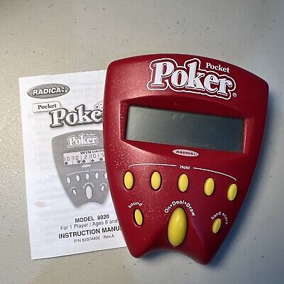 Radica Pocket Poker Draw & Deuces Handheld Game ©2002 Tested Model 8020