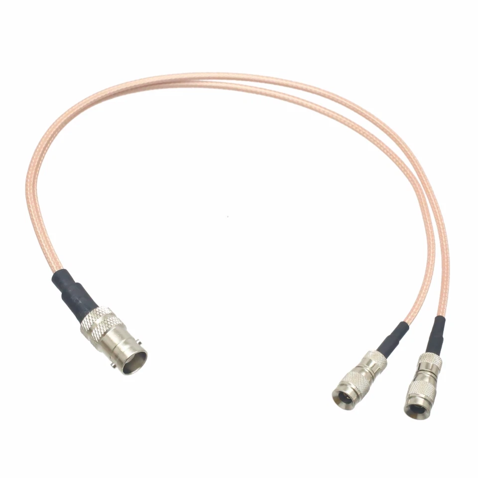 Combiner "Y" cable BNC jack to 2x DIN 1.0/2.3 SAA mini SDI AV Camera RG179 1FT - Image 1 of 3
