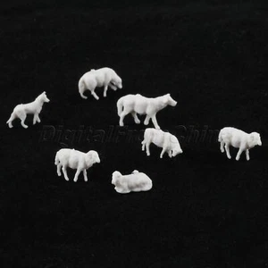 30 piezas Ovejas blancas sin pintar a escala 1:87 HO animales de granja para paisajes ferroviarios de tren - Imagen 1 de 9