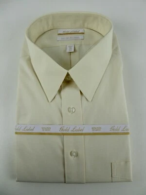 Roundtree & Yorke Gold Label Non Iron EZ Wash Pinpoint Dress Shirt NWT Ivory - Image 1 of 4