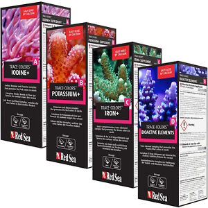 Red Sea Trace Colors ABCD Pro Pack 4x 500mL Complete Coral Color Supplements