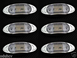 Setof6 24V LED White pcs Front Side 6 Marker Lighting Units Truck Trail - Picture 1 of 1