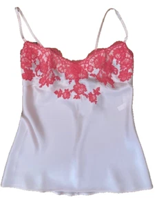 CAMISOLA MARJOLAINE Rosa Talla XS 100% Seda Calais Encaje Caraco Rosa Cintura 36 - Imagen 1 de 4