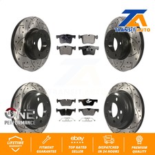 Front Rear Drill Slot Brake Rotor Semi-Metallic Pad Kit For BMW 328i xDrive 320i