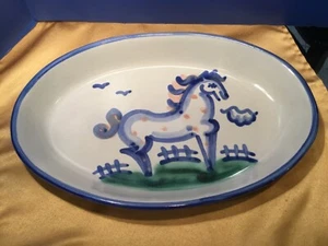 M.A. Hadley Oval Serving Dish~ Horse Design~  Signed - Picture 1 of 9