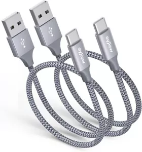 1.5ft USB C Charging Cable, 2-Pack Short A to C Cable 1.5Foot, Grey - Picture 1 of 8