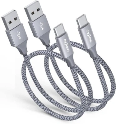 1.5ft USB C Charging Cable, 2-Pack Short A to C Cable 1.5Foot, Grey - Image 1 of 4
