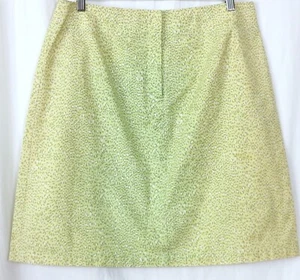 TALBOTS Yellow/Green Ombre Print Front Zip Cotton Skirt Sz 14 EXC - Picture 1 of 4