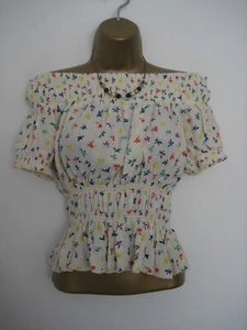 whistles cream floral on/off the shoulder summer top size 12 - Picture 1 of 4