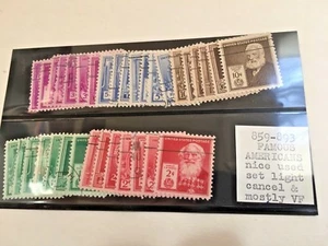 US POSTAGE STAMPS SCOTT# 859-893 FAMOUS AMERICANS USED - Picture 1 of 3