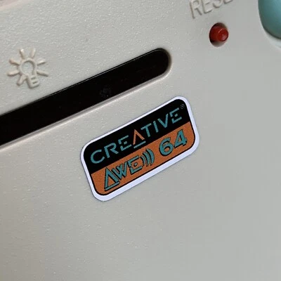 Creative Sound Blaster AWE 64 Computer Case Badge Sticker Retro 386 486 Pentium - Image 1 of 2