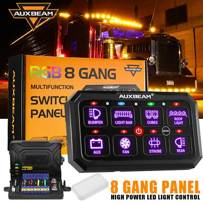Sistema de relé electrónico de panel de interruptor de 8 velocidades AUXBEAM RGB para Peterbilt Kenworth Foto 1 de 4