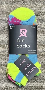 Rumi 3 pares de calcetines divertidos para mujer 9-11 - Imagen 1 de 3