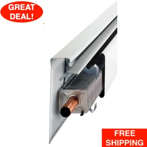 Enclosure & Element Hydronic Baseboard Fully Assembled White Heat Base 750 4 Ft. - Picture 1 of 24