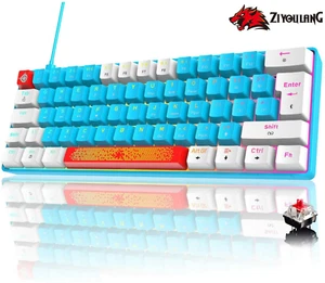 60% teclado para juegos con cable RGB retroiluminado desmontable USB tipo C para mecanógrafos/jugadores - Imagen 1 de 10