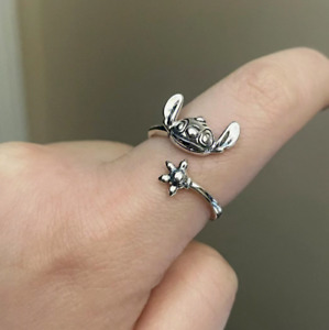 Silver Stitch Paw Adjustable Band Ring