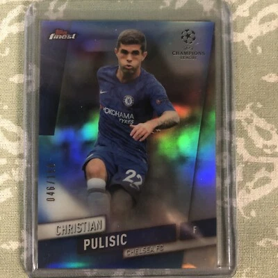 2019-20 Topps Finest UEFA Champions League Christian Pulisic Blue #d 150 Chelsea - Image 1 of 4