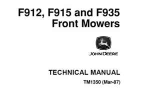 Cortadoras delanteras manual técnico de fábrica John Deere F912, F915, F935  - Imagen 1 de 3