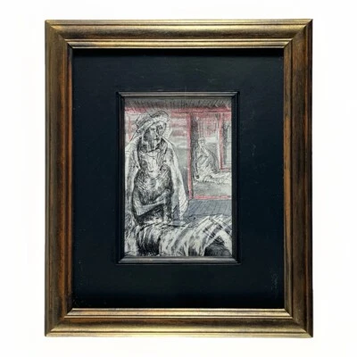 Litografía de boceto MOORE Henry Wartime en marco personalizado FMG 1944 Foto 1 de 4