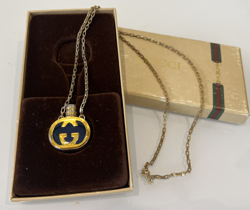 Collana Gucci Incastro G Bottiglia Profumo Oro con Scatola