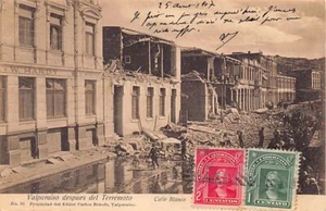 Chile - Valparaiso despues del Terremoto - Calle Blanco - Ed. Carlos Brandt 50 - Picture 1 of 2