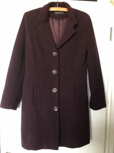 Women’s Wool & Cashmere Coat Size M By Alberto Toscani In Burgundy Made in Italy - Picture 1 of 9