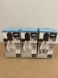 3-Pack FEIT Electric Clear Glass Standard Base 40W Replacement LED Bulbs - Picture 1 of 2