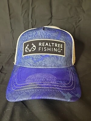 Sombrero Realtree Pesca Malla Espalda Azul/Blanco PEQUEÑO/MEDIANO.  Gorra de béisbol ajuste elástico Foto 1 de 4