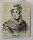1851 Small Magazine Engraving ~ Madame Henriette Campan