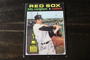 BILLY CONIGLIARO DECEASED 1971 TOPPS BOSTON RED SOX AUTOG'D CARD - Picture 1 of 1
