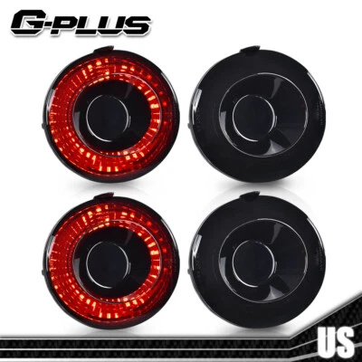 4pcs LED Tail Lights Brake Lamps Fit For 05-13 Chevrolet Corvette C6 Coupe Black - Bild 1 von 4