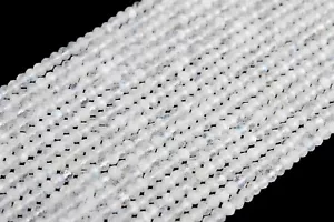 3x2 mm Echte Natürliche Regenbogen Mondstein Klasse A + Facettierte Rondelle Perlen 15,5 Zoll - Bild 1 von 3