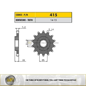 POUR DUCATI MONSTER S ABS 1200 2014 2015 2016 2017 PIGNON SUNSTAR 525 - 15 DENTS - Picture 1 of 1