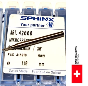 SWISS SPHINX Hartmetall Schaftfräser 1,1 mm ( 3/64 ) Schaft 3 mm 2 Flöte Nr186 - Bild 1 von 11