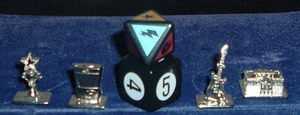 Scene It Disney Channel TV Replacement 4 Metal Tokens Movers Two Dice - Picture 1 of 1