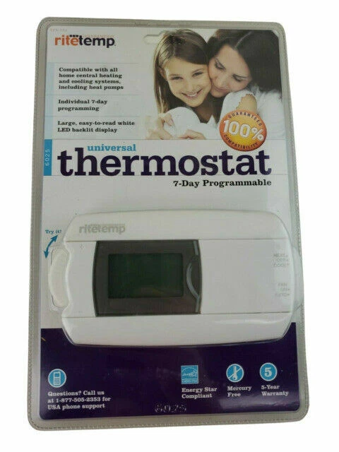 RiteTemp 6025 7-Day Digital Programmable Universal Thermostat