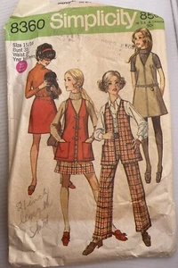 Vintage Simplicity Schnittmuster 8360 Young Junior Teens Größe 15/16 Brustumfang 35 - Bild 1 von 3